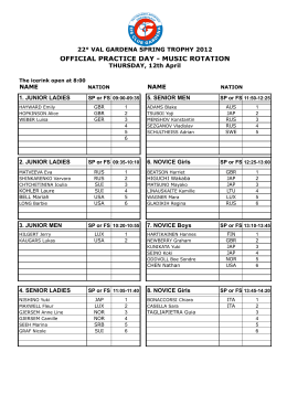 OFFICIAL PRACTICE DAY - MUSIC ROTATION