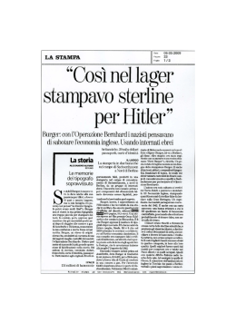 &ldquo;Cos&igrave; nel lager