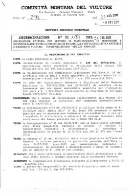 Determina num 31 - Comunità Montana Vulture