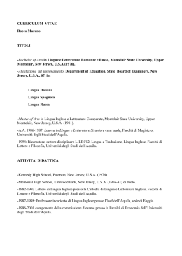 Universit&agrave; degli Studi dell - Dipartimento di Scienze umane