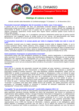 Obbligo di catene a bordo