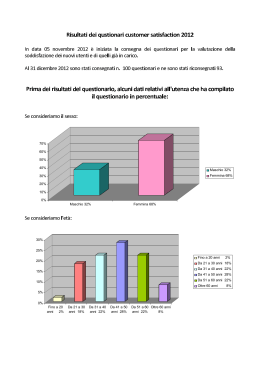 Elaborazione questionari customer satisfaction 2012
