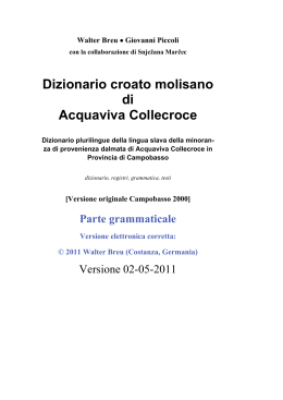 (2011): Grammatica dello slavomolisano di Acquaviva Collecroce