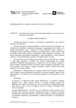 Convenzione per l`esecuzione di prestazioni sanitarie a favore del