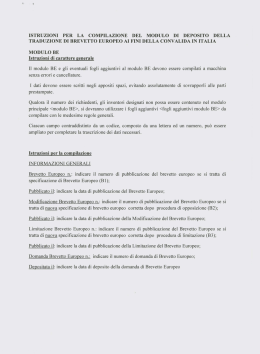 ISTRUZIONI PER LA COMPILAZIONE DEL MODULO DI