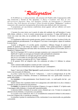 &ldquo;Rallegratevi&rdquo; - Vicariatus Urbis