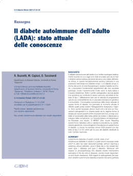 Il diabete autoimmune dell`adulto (LADA): stato attuale delle
