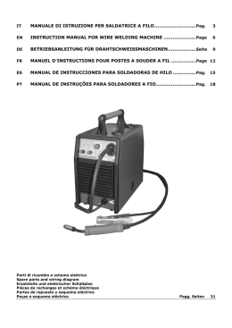 MANUALE DI ISTRUZIONE PER SALDATRICE A FILO