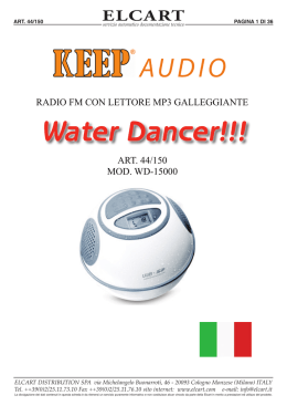 Water Dancer!!! - Elcart Distribution S.p.A.