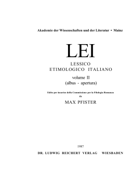 LESSICO ETIMOLOGICO ITALIANO volume II