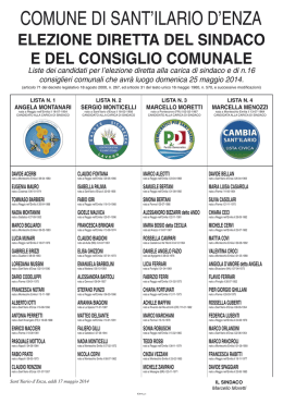 Liste dei candidati per l`elezione diretta alla carica di sindaco e di n