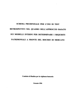 Italian translation of Supervisory framework for the use of &ldquo;backtesting&rdquo;