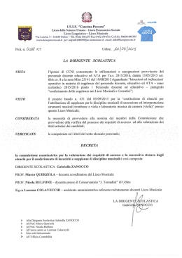 decreto nomina Commissione Bando