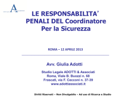 Le responsabilit&agrave; penali del Coordinatore Per la Sicurezza