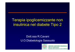 Terapia ipoglicemizzante non insulinica nel diabete Tipo 2