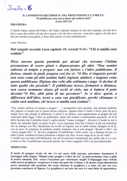 IL CONFRONTO RECIPROCO: TRA PRESUNZIONE E L`UMILTA` &ldquo;Il