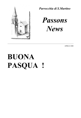 Passons News Aprile 2000 - Parrocchia San Martino Passons