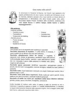 cosa mettere nello zaino vdb