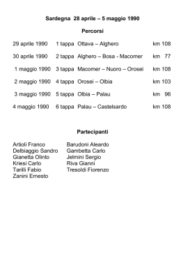Sardegna 28 aprile – 5 maggio 1990 Percorsi 29 aprile 1990 1