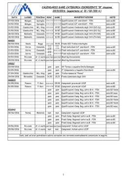 CALENDARIO GARE CATEGORIA ESORDIENTI "B" stagione 2015