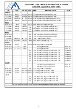 CALENDARIO GARE CATEGORIA ESORDIENTI "A" stagione 2015