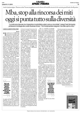 Mba, stop alla rincorsa dei miti oggi si punta tutto sulla diversit