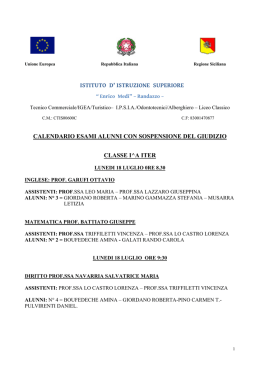 istituto d` istruzione superiore calendario esami alunni con