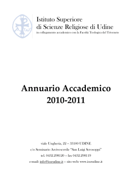 Annuario Accademico 2010-2011 - Istituto Superiore di Scienze