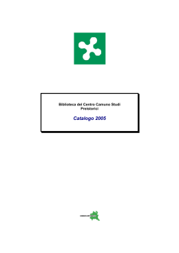 Catalogo 2005 - Biblioteche Regione Lombardia