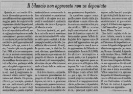 Il bilancio non approvato non va depositato