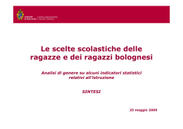 Le scelte scolastiche delle ragazze e dei ragazzi bolognesi