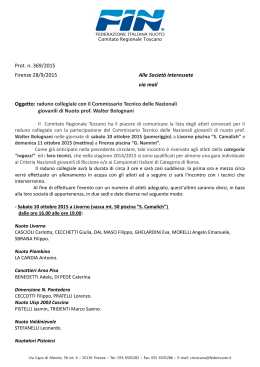 Prot. n. 369/2015 Firenze 28/9/2015 Alle Società interessate via mail