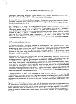 Spunti di riflessione sulla fraternit&agrave;