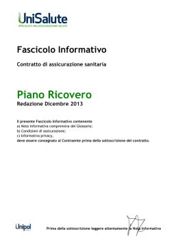 Nota informativa relativa al contratto di assicurazione