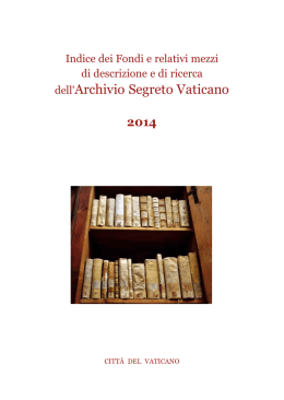 dell`Archivio Segreto Vaticano