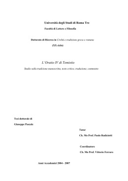 L`Oratio IV di Temistio