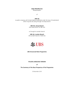BASE PROSPECTUS (Basisprospekt) of UBS AG (a