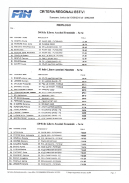 nuoto: risultati criteria 13 giugno.