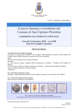 Il nuovo Stemma e Gonfalone del Comune di San Cipriano Picentino