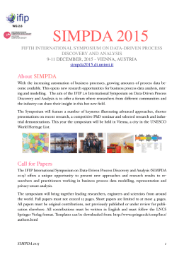 SIMPDA 2015 - Università degli Studi di Milano