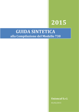 Guida Sintetica al 730/2015 UNIONCAF