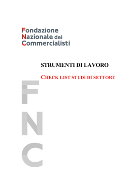 Check list Studi di settore - Fondazione Nazionale dei Commercialisti