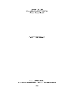 COSTITUZIONI - Piccole Suore della Divina Provvidenza