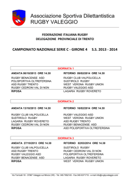 Calendario campionato serie C girone 4 2013_2014
