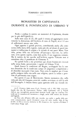 monasteri di capitanata durante il pc)ntificato di urbano v