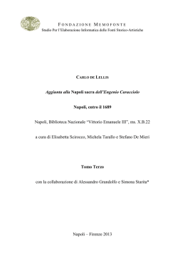 De Lellis, Aggiunta, III tomo