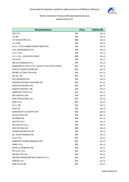 Osservatorio Imprese residenti nella provincia di Monza e