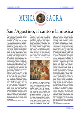 Sant`Agostino, il canto e la musica