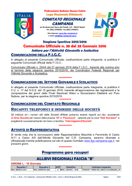 CUN 38 CR CAMPANIA LND - SGS del 28.01.2016