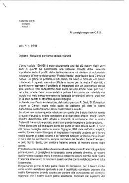 Relazione anno fraterno 1994-1995